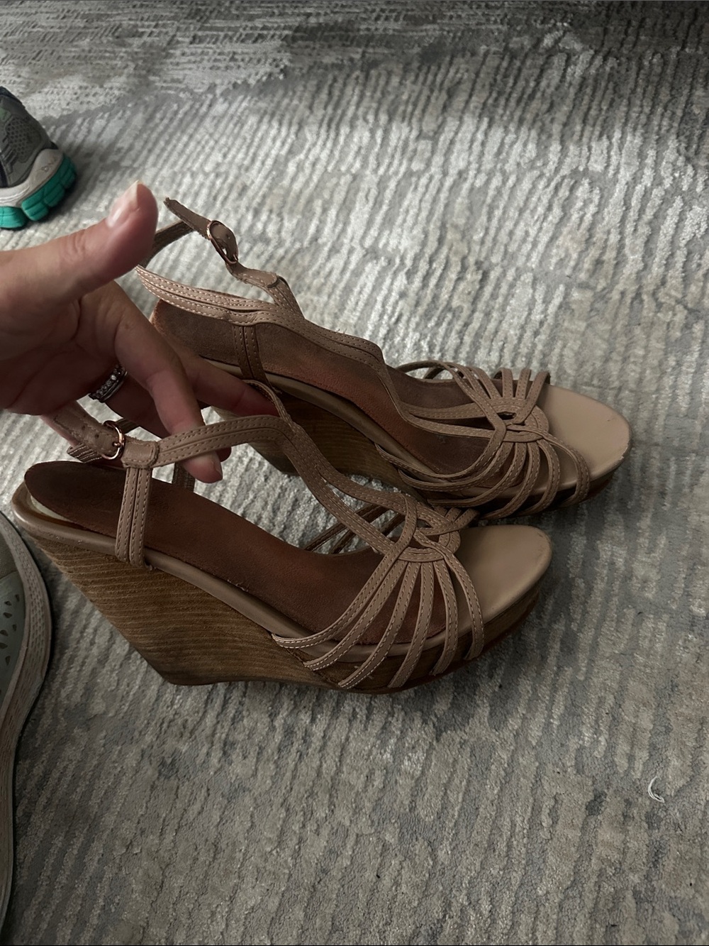 Women’s Tan Strappy Wedge Sandals - Sleek Summer Style